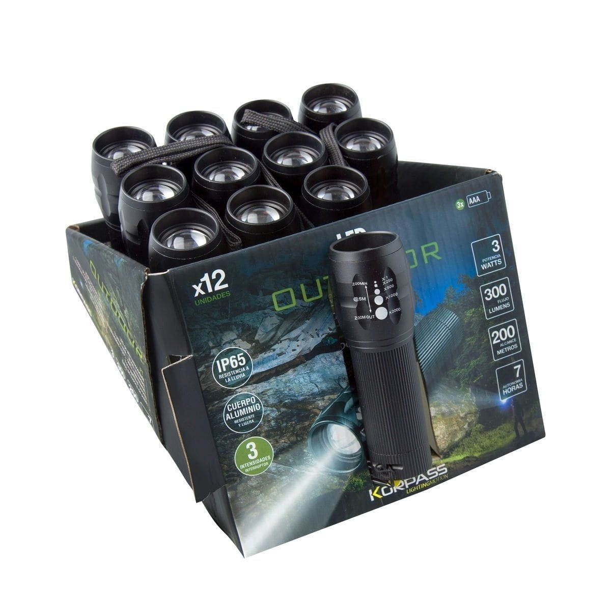 ZAKLAMP 3W ZOOM OUTDOOR