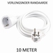 VERLENGSNOER 10 MTR RA WIT 3 X 1 MM